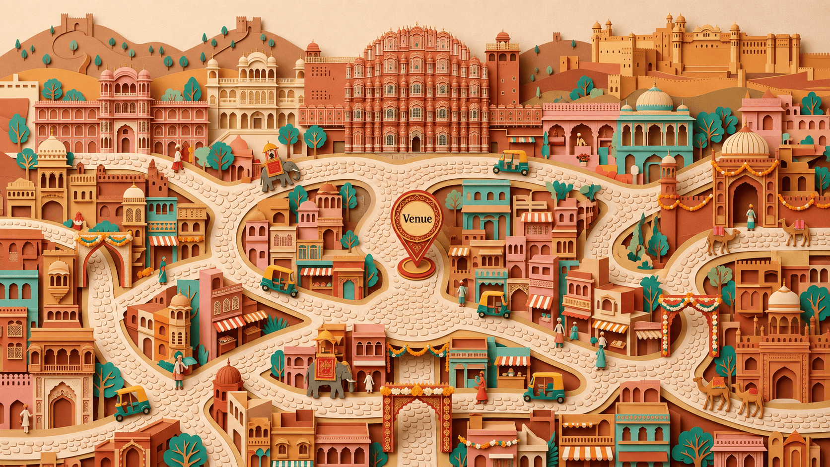 The Raj Palace Jaipur Illustrated Map